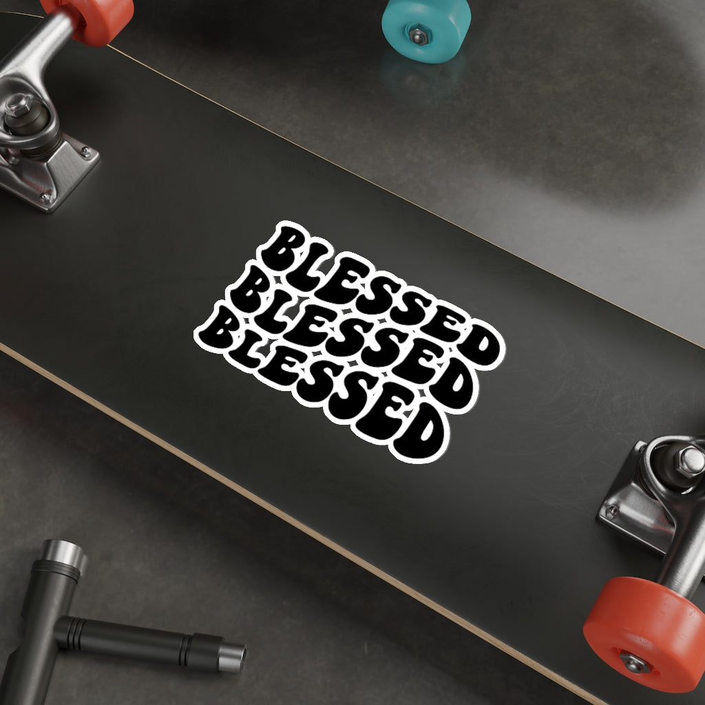 Blessed Blessed Blessed Wavy Hippie Christian Sticker