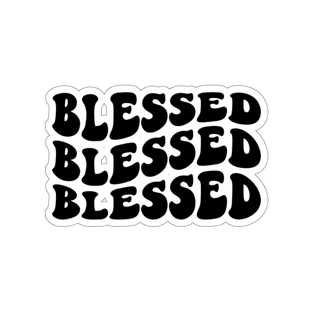 Blessed Blessed Blessed Wavy Hippie Christian Sticker