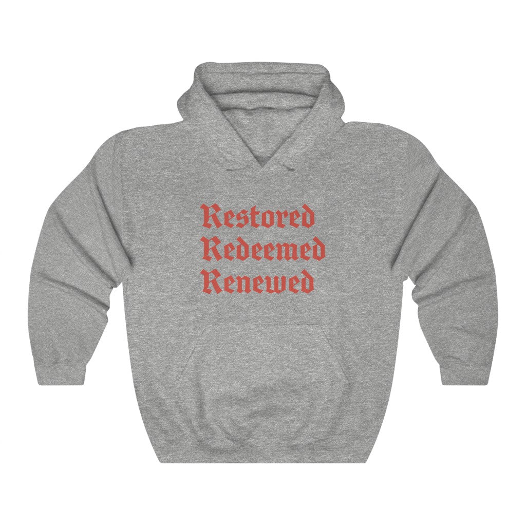 Redeemed Restored Renewed Christian Hoodie