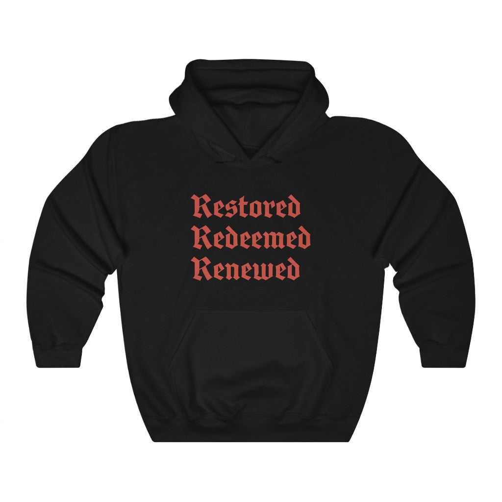 Redeemed Restored Renewed Christian Hoodie